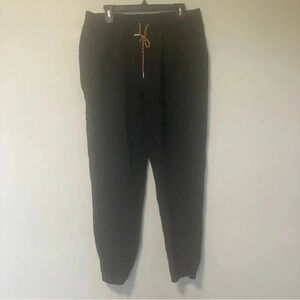 Frame slim black  cotton joggers with multicoloured string